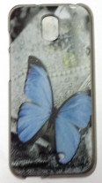 Силиконов гръб ТПУ за CoolPad Porto E560 сив със синя пеперуда